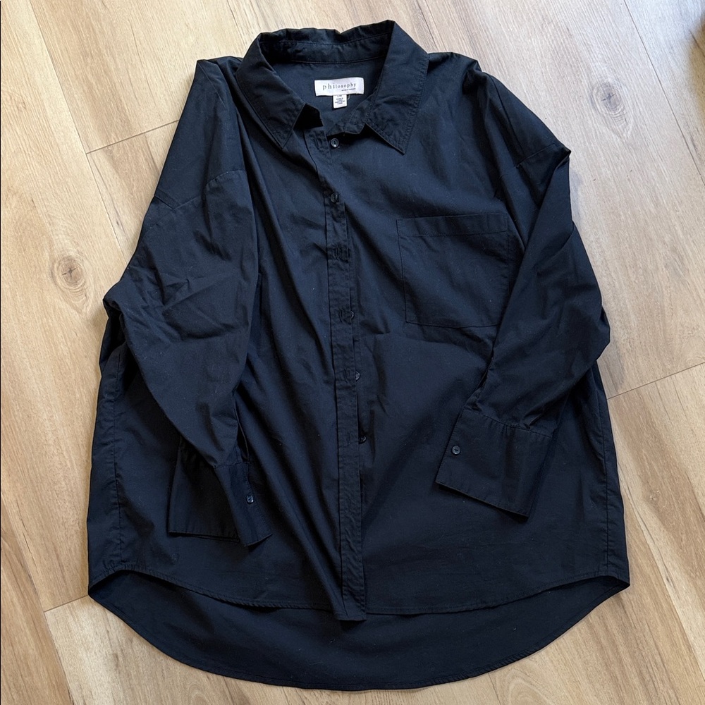 Philosophy Black Button-Up Shirt